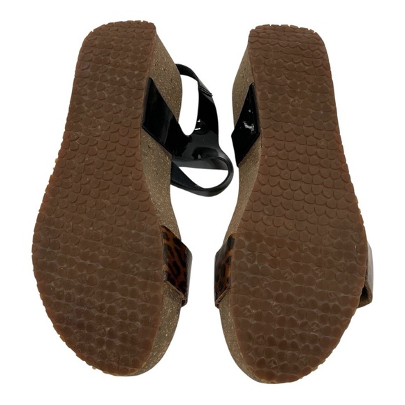 Mephisto Bayton Animal Print 2 Tone Comfort Wedge Leather Sandals Women’s 39 - Picture 11 of 13